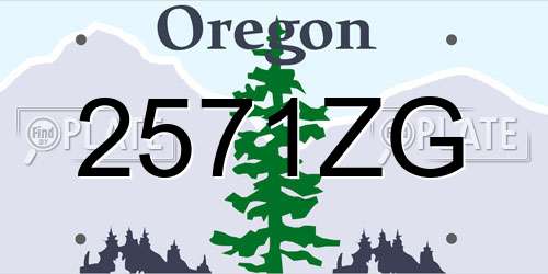 2571ZG Oregon License Plate