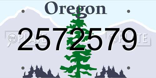 2572579 Oregon License Plate