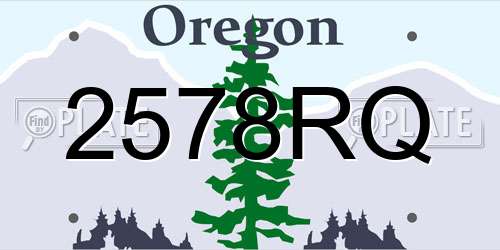 2578RQ Oregon License Plate