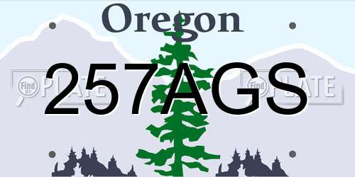257AGS Oregon License Plate