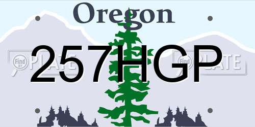 257HGP Oregon License Plate