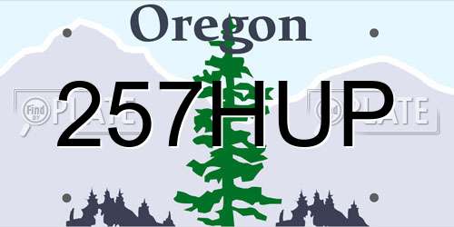257HUP Oregon License Plate