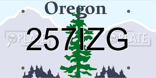 257IZG Oregon License Plate