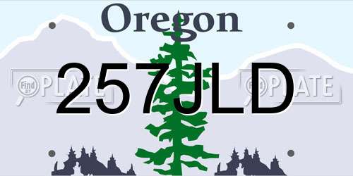257JLD Oregon License Plate