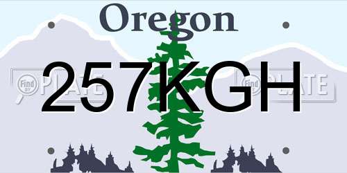 257KGH Oregon License Plate