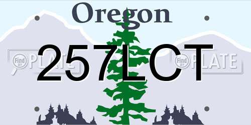 257LCT Oregon License Plate