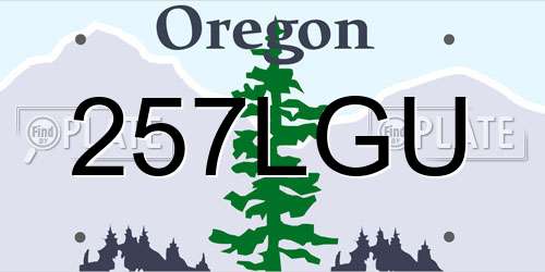 257LGU Oregon License Plate