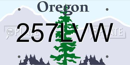 257LVW Oregon License Plate