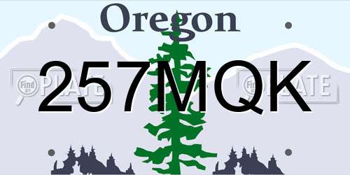 257MQK Oregon License Plate
