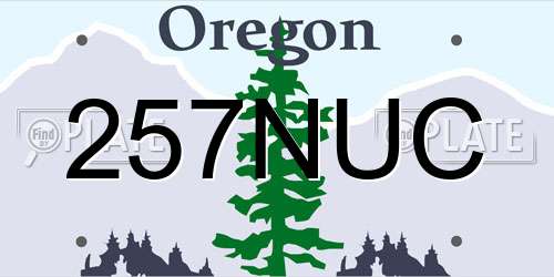 257NUC Oregon License Plate