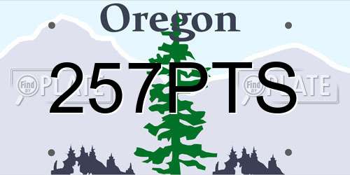 257PTS Oregon License Plate