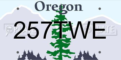 257TWE Oregon License Plate