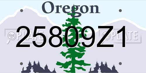 25809Z1 Oregon License Plate