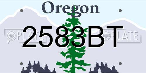 2583BT Oregon License Plate
