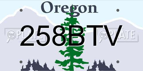 258BTV Oregon License Plate