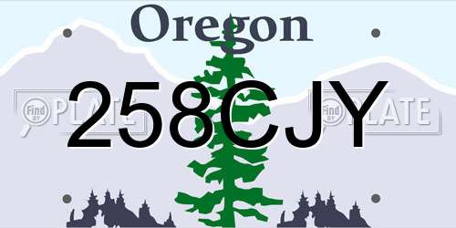 258CJY Oregon License Plate