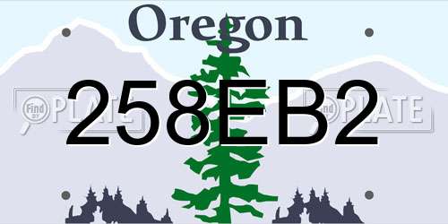258EB2 Oregon License Plate