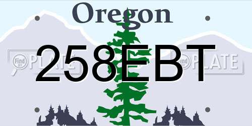 258EBT Oregon License Plate