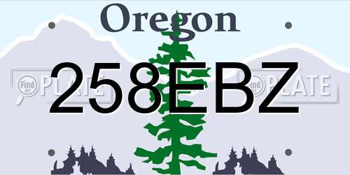 258EBZ Oregon License Plate