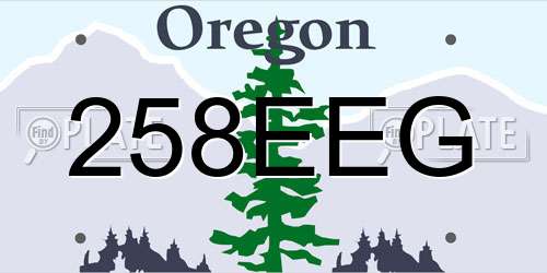 258EEG Oregon License Plate