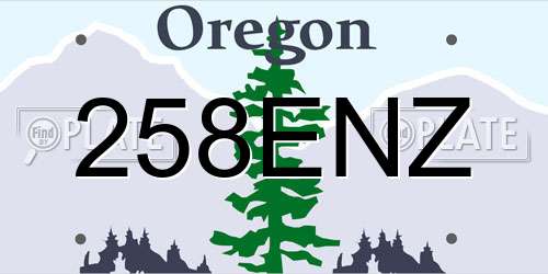 258ENZ Oregon License Plate