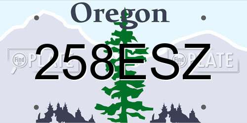 258ESZ Oregon License Plate