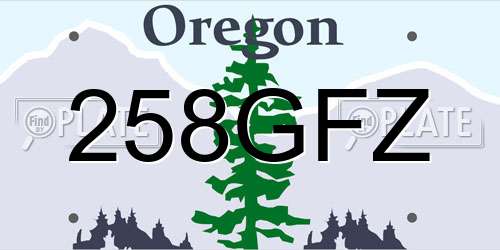 258GFZ Oregon License Plate