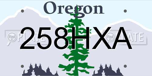 258HXA Oregon License Plate