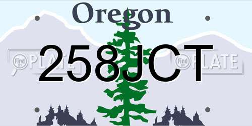 258JCT Oregon License Plate