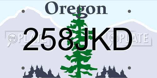 258JKD Oregon License Plate