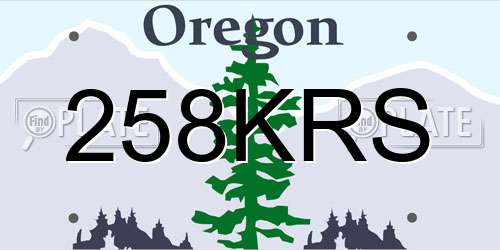 258KRS Oregon License Plate