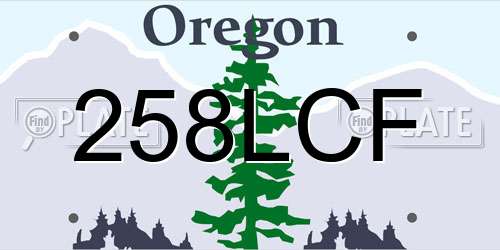 258LCF Oregon License Plate