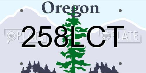 258LCT Oregon License Plate