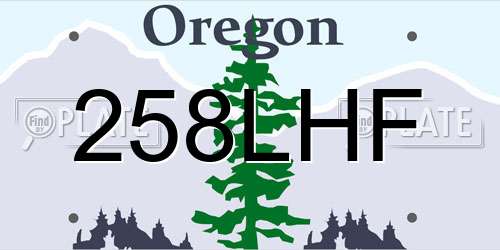 258LHF Oregon License Plate