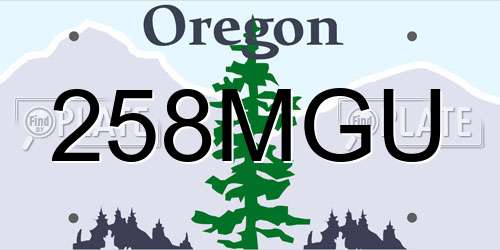 258MGU Oregon License Plate