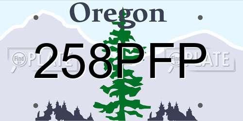 258PFP Oregon License Plate