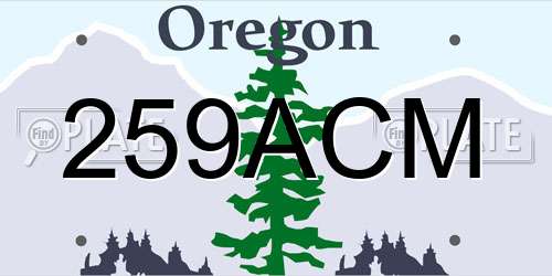 259ACM Oregon License Plate