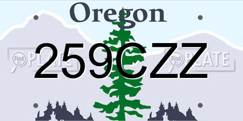 259CZZ Oregon License Plate