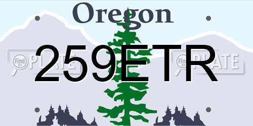 259ETR Oregon License Plate