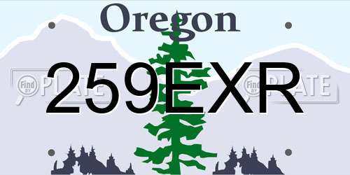 259EXR Oregon License Plate