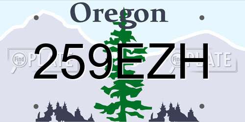 259EZH Oregon License Plate