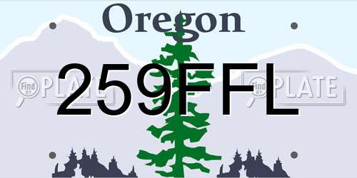 259FFL Oregon License Plate