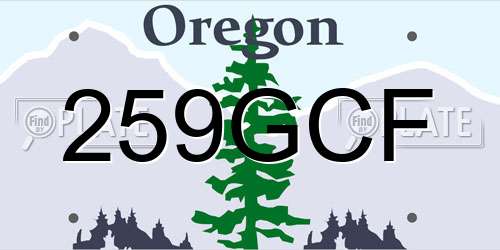 259GCF Oregon License Plate