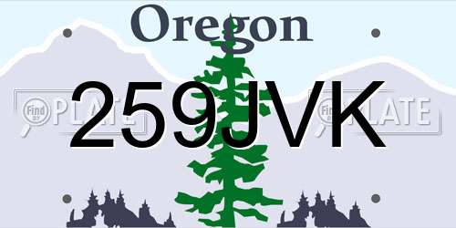 259JVK Oregon License Plate