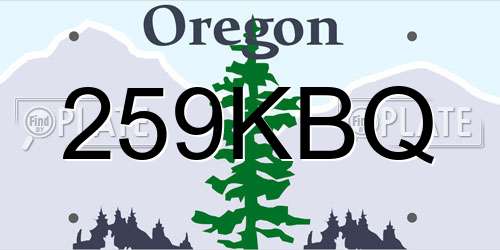 259KBQ Oregon License Plate