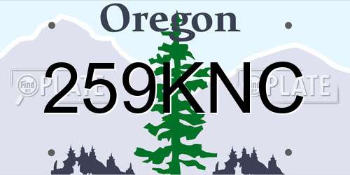 259KNC Oregon License Plate