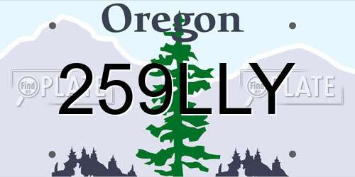 259LLY Oregon License Plate
