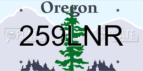 259LNR Oregon License Plate