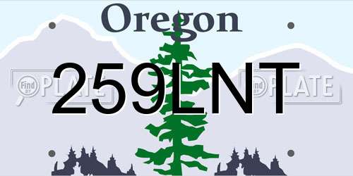 259LNT Oregon License Plate