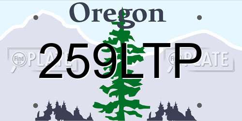 259LTP Oregon License Plate